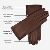 Valentina (brown) – Italian lambskin leather gloves with cashmere lining
