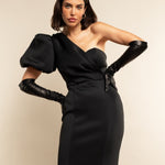 Camilla (black) – Italian silk-lined 12-button length leather opera gloves for women - Bellanzari - Luxury Leather Gloves - 3