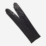 Camilla (black) – Italian silk-lined 12-button length leather opera gloves for women - Bellanzari - Luxury Leather Gloves - 1