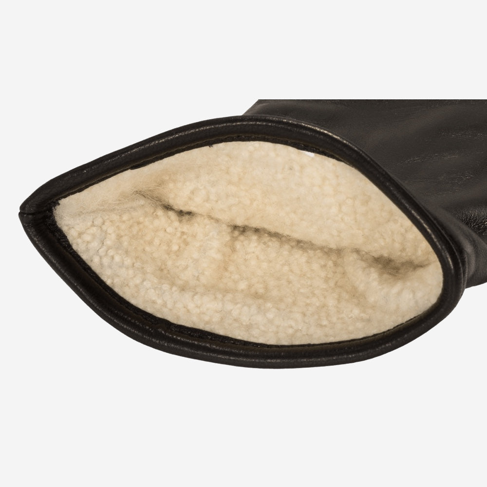 Diana (black) – Italian lambskin leather gloves with lambswool lining and touchscreen capability - Bellanzari - Luxury Leather Gloves - Handmade in Italy - 2