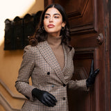 Diana (black) – Italian lambskin leather gloves with lambswool lining and touchscreen capability - Bellanzari - Luxury Leather Gloves - Handmade in Italy - 5