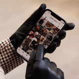 Diana (black) – Italian lambskin leather gloves with lambswool lining and touchscreen capability - Bellanzari - Luxury Leather Gloves - Handmade in Italy - 6