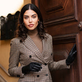 Diana (black) – Italian lambskin leather gloves with lambswool lining and touchscreen capability - Bellanzari - Luxury Leather Gloves - Handmade in Italy - 9