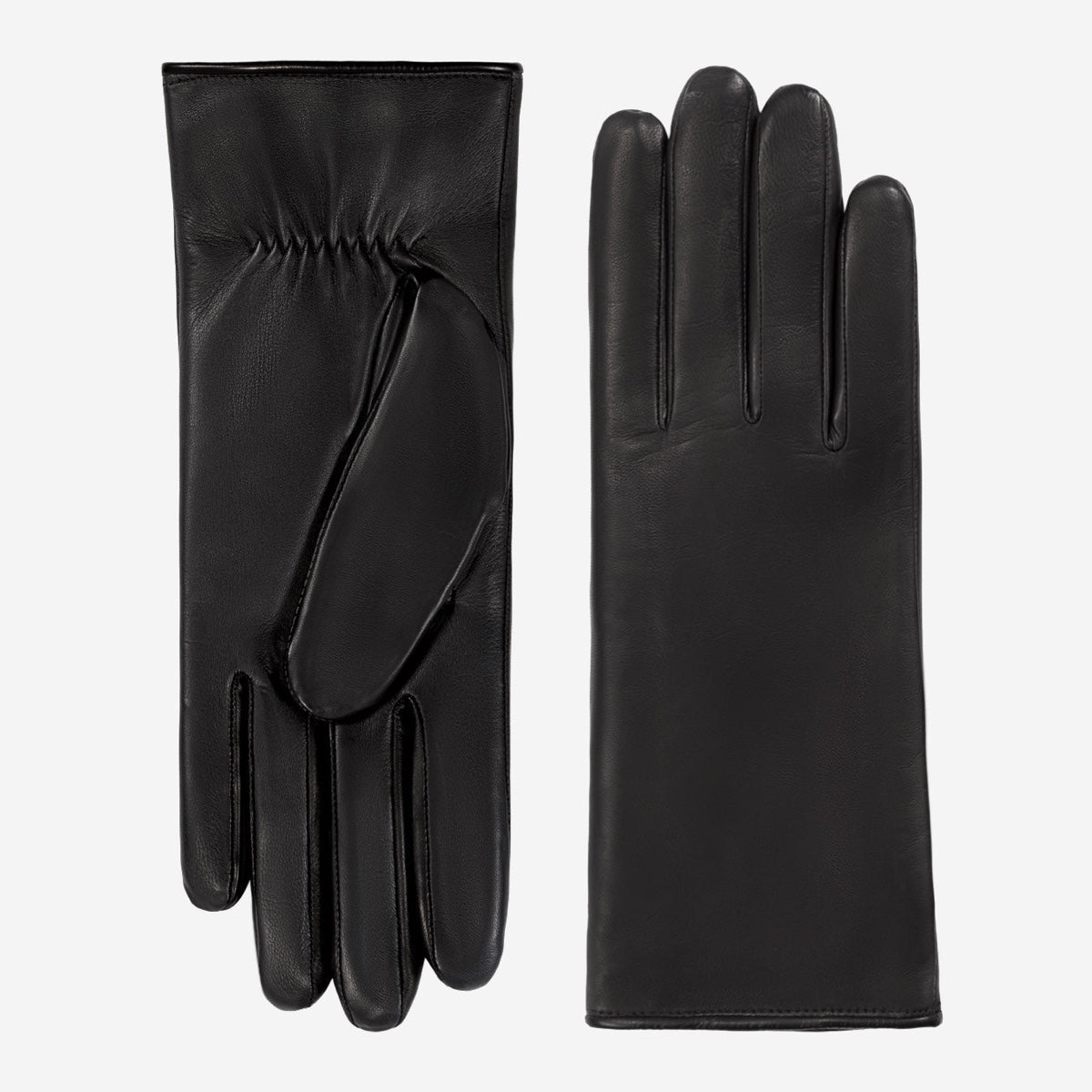 Diana (black) – Italian lambskin leather gloves with lambswool lining and touchscreen capability - Bellanzari - Luxury Leather Gloves - Handmade in Italy - 1 