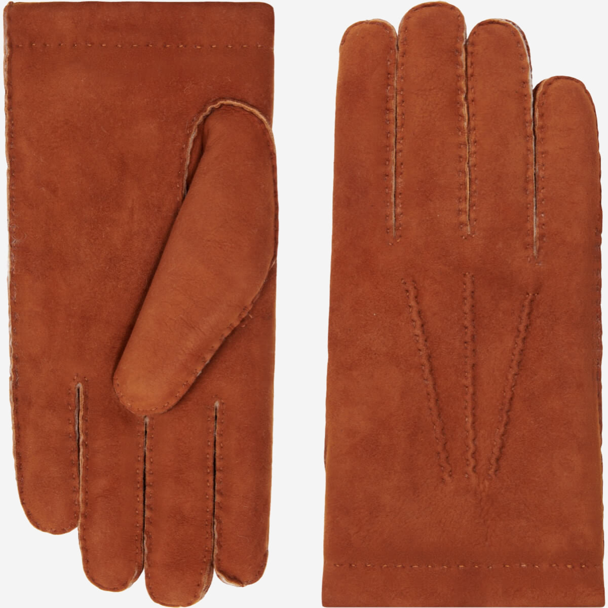 Enrico – Italian suede leather gloves with luxurious natural sheepskin fur lining - Bellanzari - Luxury Leather Gloves - Handmade in Italy - 1