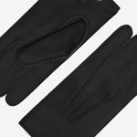 Ernesto (black) – Italian gloves in American deerskin with rabbit fur lining - Black - Bellanzari - Handmade in Italy - Luxury Leather Gloves - 6