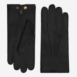 Ernesto (black) – Italian gloves in American deerskin with rabbit fur lining - Black - Bellanzari - Handmade in Italy - Luxury Leather Gloves - 1