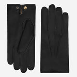 Ernesto (black) – Italian gloves in American deerskin with rabbit fur lining - Black - Bellanzari - Handmade in Italy - Luxury Leather Gloves - 1