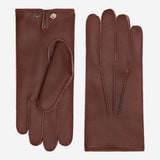 Ernesto (brown) - Italian gloves made of American deerskin leather with rabbit fur lining - Bellanzari - Luxury Leather Gloves - Handmade in Italy - 1