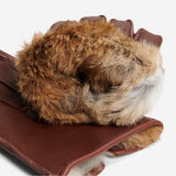 Ernesto (brown) - Italian gloves made of American deerskin leather with rabbit fur lining - Bellanzari - Luxury Leather Gloves - Handmade in Italy - 2