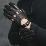 Fabio (black) – Italian lambskin leather driving gloves with touchscreen feature - Bellanzari - Luxury Driving Gloves - Handmade in Italy - 7