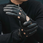 Fabio (black) – Italian lambskin leather driving gloves with touchscreen feature - Bellanzari - Luxury Driving Gloves - Handmade in Italy - 9