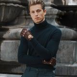 Fabio (brown) – Italian lambskin leather driving gloves for men - Bellanzari - Luxury Driving Gloves - Handmade in Italy - 4