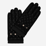 Gennaro (black) – Italian lambskin gloves with cashmere lining and checkered detail - Bellanzari - Luxury Leather Gloves - Handmade in Italy - 2