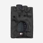 Lazzaro (black) – Fingerless Italian driving gloves made of American deerskin leather - Bellanzari - Luxury Driving Gloves - Handmade in Italy - 2