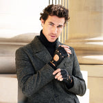 Lazzaro (black) – Fingerless Italian driving gloves made of American deerskin leather - Bellanzari - Luxury Driving Gloves - Handmade in Italy - 5