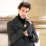 Lazzaro (black) – Fingerless Italian driving gloves made of American deerskin leather - Bellanzari - Luxury Driving Gloves - Handmade in Italy - 5