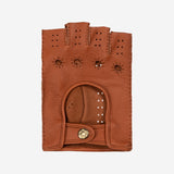 Lazzaro (brown) – Fingerless Italian driving gloves made of American deerskin leather - Bellanzari - Luxury Driving Gloves - Handmade in Italy - 2