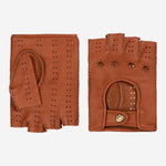 Lazzaro (brown) – Fingerless Italian driving gloves made of American deerskin leather - Bellanzari - Luxury Driving Gloves - Handmade in Italy - 1
