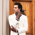 Leandro (brown) - Italian gloves made of American deerskin leather with cashmere lining - Fratelli Orsini - Luxury Leather Gloves - Handmade in Italy - 12