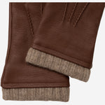 Leandro (brown) - Italian gloves made of American deerskin leather with cashmere lining - Fratelli Orsini - Luxury Leather Gloves - Handmade in Italy - 2