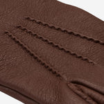 Leandro (brown) - Italian gloves made of American deerskin leather with cashmere lining - Fratelli Orsini - Luxury Leather Gloves - Handmade in Italy - 4