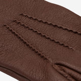 Leandro (brown) - Italian gloves made of American deerskin leather with cashmere lining - Fratelli Orsini - Luxury Leather Gloves - Handmade in Italy - 4