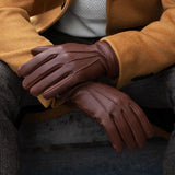 Leandro (brown) - Italian gloves made of American deerskin leather with cashmere lining - Fratelli Orsini - Luxury Leather Gloves - Handmade in Italy - 7