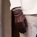 Leandro (brown) - Italian gloves made of American deerskin leather with cashmere lining - Fratelli Orsini - Luxury Leather Gloves - Handmade in Italy - 8
