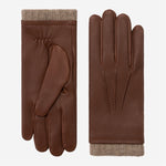 Leandro (brown) - Italian gloves made of American deerskin leather with cashmere lining - Fratelli Orsini - Luxury Leather Gloves - Handmade in Italy - 1