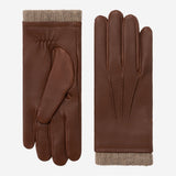 Leandro (brown) - Italian gloves made of American deerskin leather with cashmere lining - Fratelli Orsini - Luxury Leather Gloves - Handmade in Italy - 1