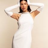 Letizia (white) – Italian unlined 16-button length leather bridal opera gloves for women - Bellanzari - Luxury Leather Gloves - Handmade in Italy - 5
