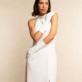 Letizia (white) - Italian unlined 6-button length leather bridal / opera gloves - Fratelli Orsini - Luxury Leather Gloves - Handmade in Italy - 3