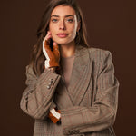 Lola (cognac) – Hand-sewn Italian lambskin leather driving gloves with crochet back - Bellanzari - Luxury Leather Gloves - Handmade in Italy - 11