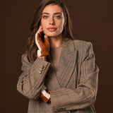 Lola (cognac) – Hand-sewn Italian lambskin leather driving gloves with crochet back - Bellanzari - Luxury Leather Gloves - Handmade in Italy - 11