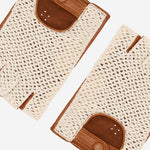 Lola (cognac) – Hand-sewn Italian lambskin leather driving gloves with crochet back - Bellanzari - Luxury Leather Gloves - Handmade in Italy - 3