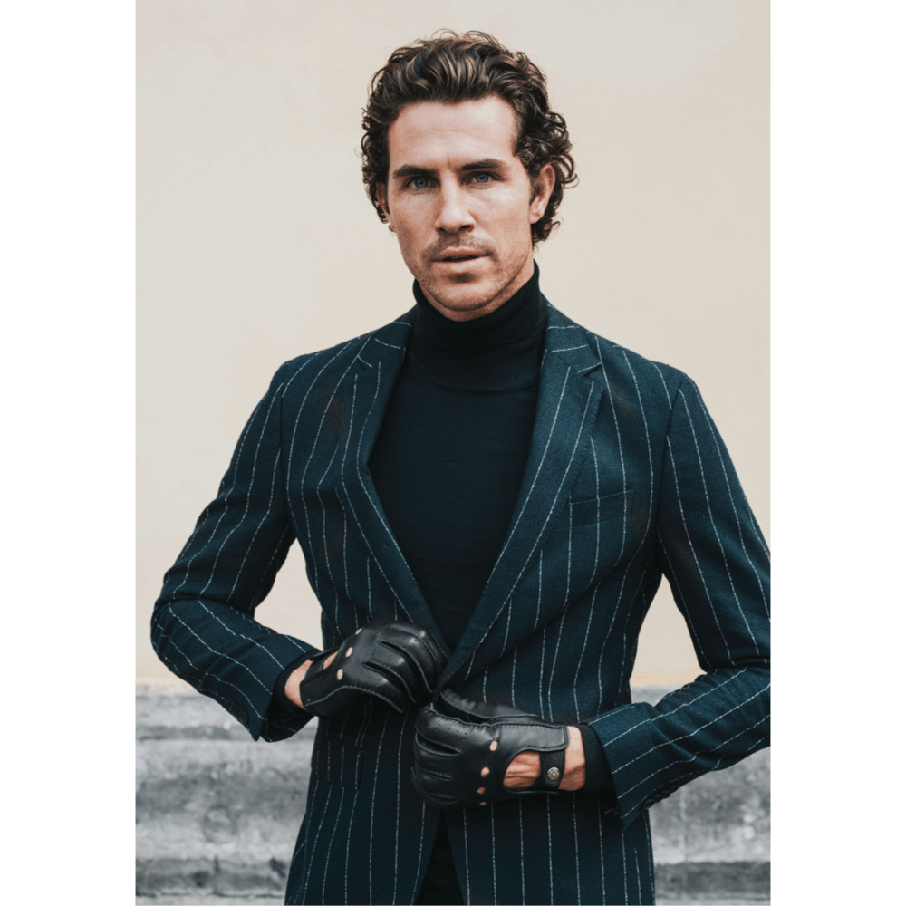 Luigi (black) – Italian driving gloves in American deerskin leather - Bellanzari - Luxury Driving Gloves - Handmade in Italy - 3