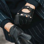 Luigi (black) – Italian driving gloves in American deerskin leather - Bellanzari - Luxury Driving Gloves - Handmade in Italy - 4