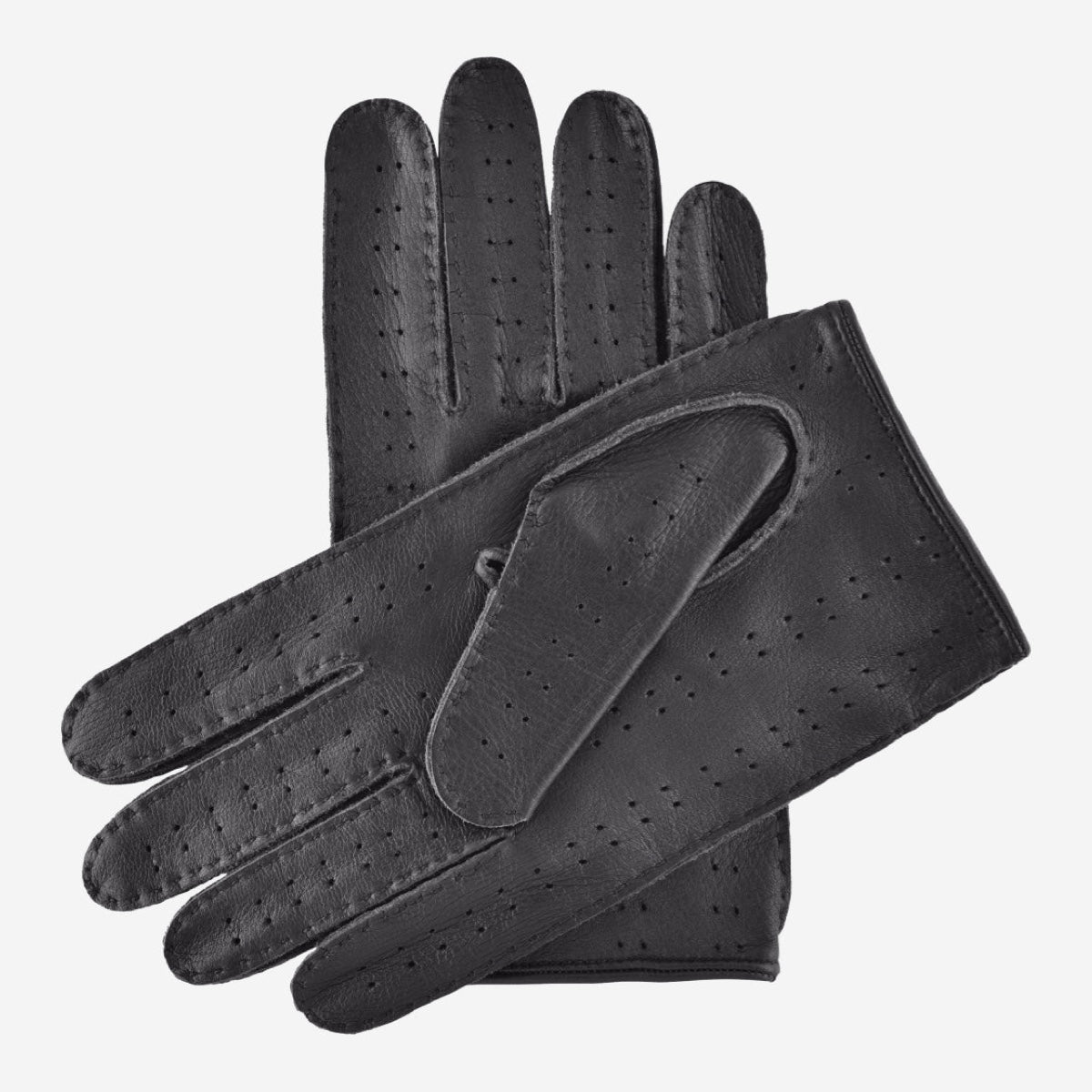 Luigi (black) – Italian driving gloves in American deerskin leather - Bellanzari - Luxury Driving Gloves - Handmade in Italy - 2