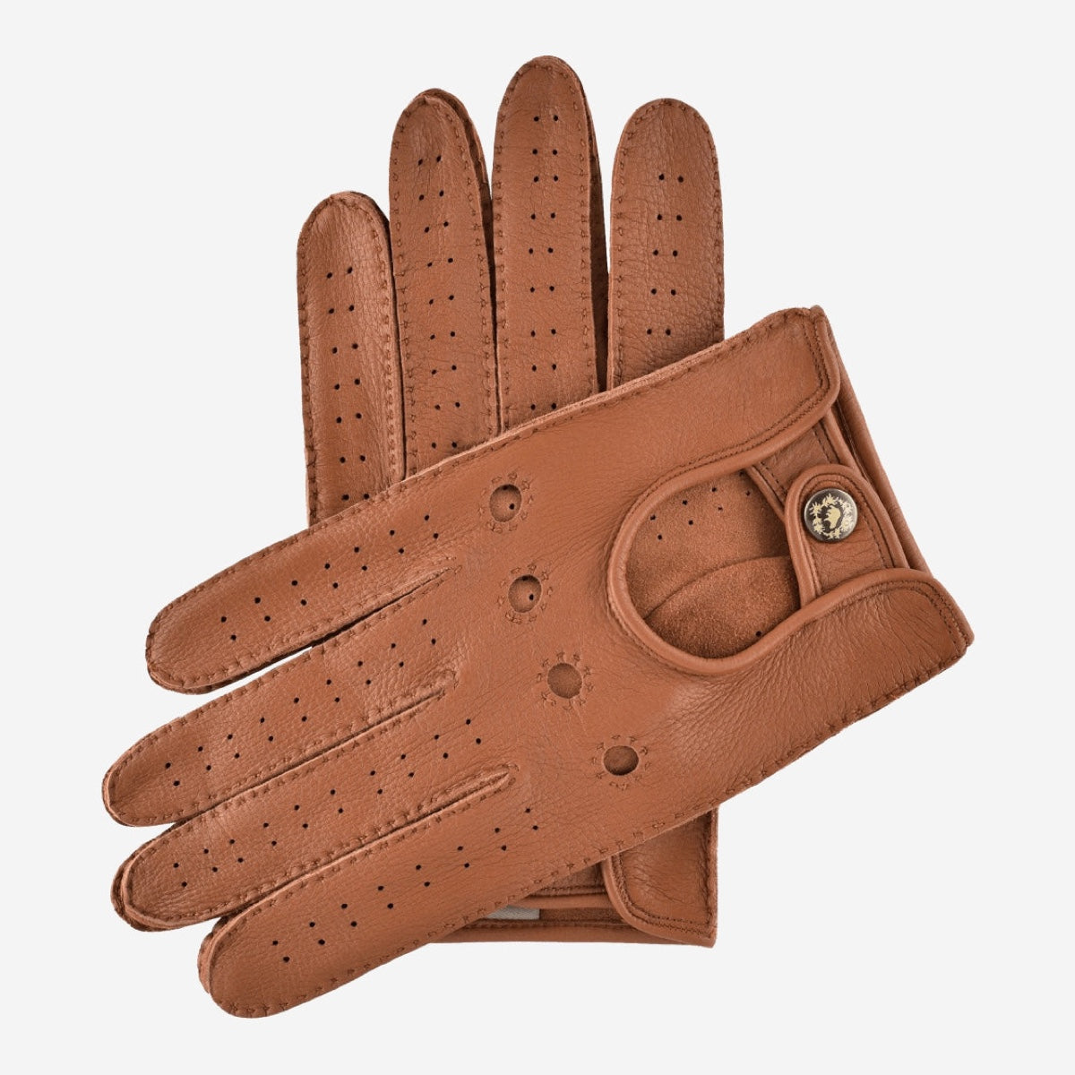 Luigi (brown) – Italian driving gloves in American deerskin leather - Bellanzari - Luxury Driving Gloves - Handmade in Italy - 1