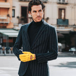 Luigi (yellow) – Italian driving gloves in American deerskin leather - Bellanzari - Luxury Leather Gloves - Handmade in Italy - 4
