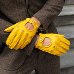Luigi (yellow) – Italian driving gloves in American deerskin leather - Bellanzari - Luxury Leather Gloves - Handmade in Italy - 7
