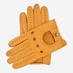 Luigi (yellow) – Italian driving gloves in American deerskin leather - Bellanzari - Luxury Leather Gloves - Handmade in Italy - 2