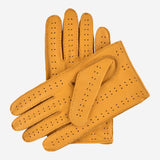 Luigi (yellow) – Italian driving gloves in American deerskin leather - Bellanzari - Luxury Leather Gloves - Handmade in Italy - 2