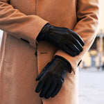 Oliviero (black) - Italian lambskin leather gloves with cashmere lining & touchscreen feature -Bellanzari - Luxury Leather Gloves - Handmade in Italy - 10