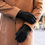 Oliviero (black) - Italian lambskin leather gloves with cashmere lining & touchscreen feature -Bellanzari - Luxury Leather Gloves - Handmade in Italy - 10