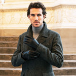 Oliviero (black) - Italian lambskin leather gloves with cashmere lining & touchscreen feature -Bellanzari - Luxury Leather Gloves - Handmade in Italy - 6
