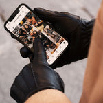 Oliviero (black) - Italian lambskin leather gloves with cashmere lining & touchscreen feature -Bellanzari - Luxury Leather Gloves - Handmade in Italy - 7
