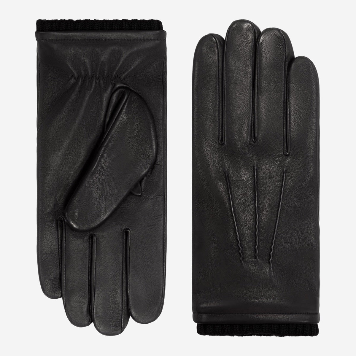 Oliviero (black) - Italian lambskin leather gloves with cashmere lining & touchscreen feature -Bellanzari - Luxury Leather Gloves - Handmade in Italy - 1