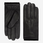 Oliviero (black) - Italian lambskin leather gloves with cashmere lining & touchscreen feature -Bellanzari - Luxury Leather Gloves - Handmade in Italy - 1